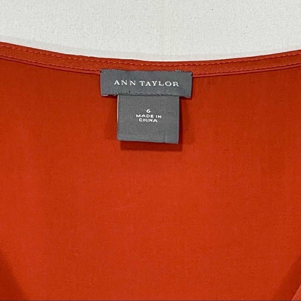 Ann Taylor Brunt Orange Knot Neckline Tank Top - Picture 10 of 11
